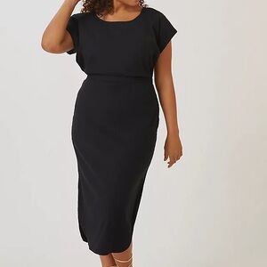NWT Daily Practice by Anthropologie Dolman-Sleeved MIDI Dress Black Size 3X
